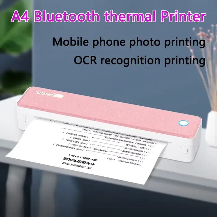 Imprimante portable A4 sans encre, imprimante mobile Bluetooth pour iPhone, iPad, ordinateur portabl