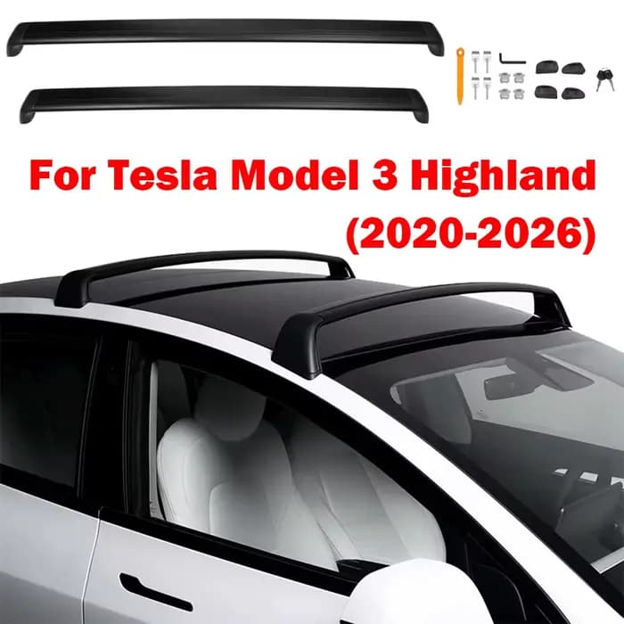 Barres transversales de galerie de toit de 75kg, pour Tesla modèle 3 Highland 2024 2026 modèle 3 202
