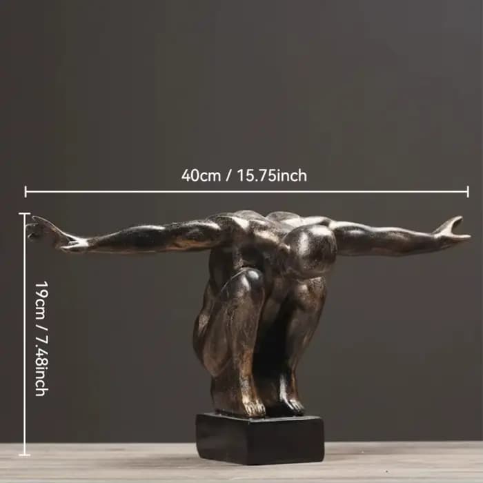 Sculpture d'art corporel humain, Statues de penseur, figurine artisanale en résine, accessoires de d