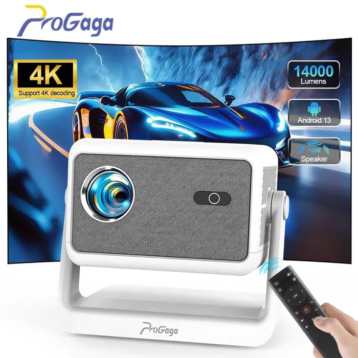 Projecteur de cinéma maison PROGAGA PG370 MAX Mini 4K 1080P Vidéo Android WIFI pour Smartphone 700AN