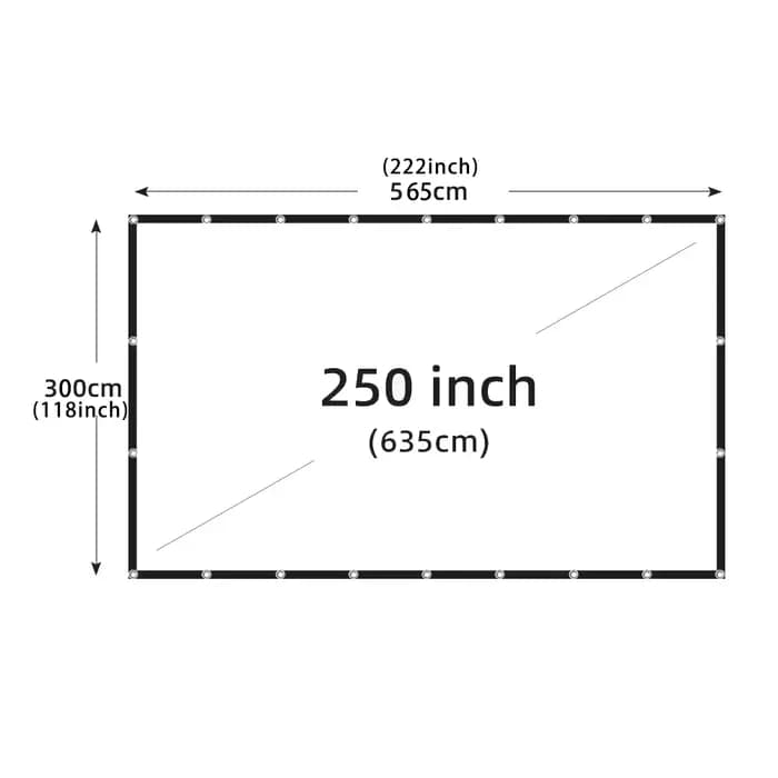Écran de projection LEJIADA de 250 pouces, grand format, écran blanc haute densité, sans plis, porta