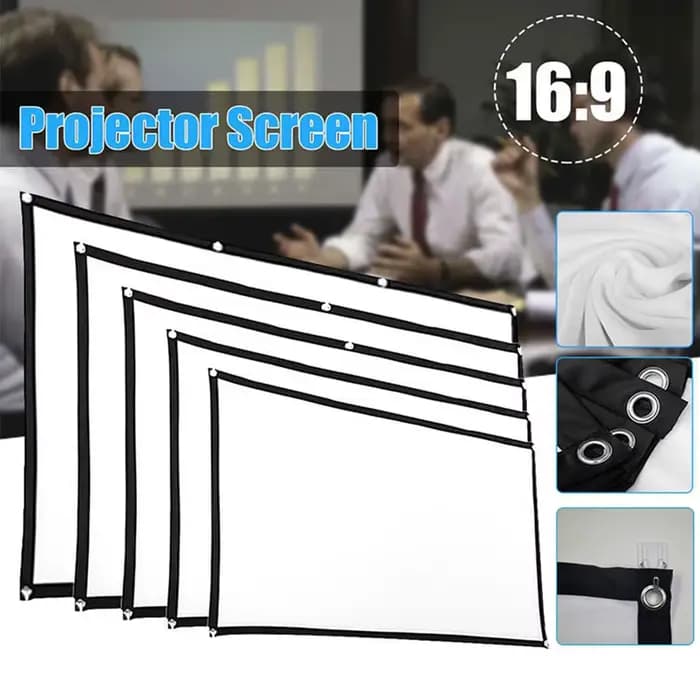 Écran de projection portable 3D HD, rideau de projecteur simple pour la maison, l'extérieur, le KTV,