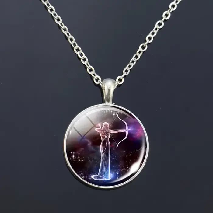 Pendentif en forme de dôme en verre, 12 signes du zodiaque, bijoux à la mode pour femmes, vierge, Ca