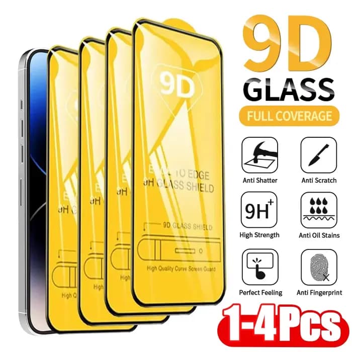 1-4 pièces 9D verre de protection pour iPhone 16 15 11 12 13 14 Pro Max 15Plus protecteur d'écran po