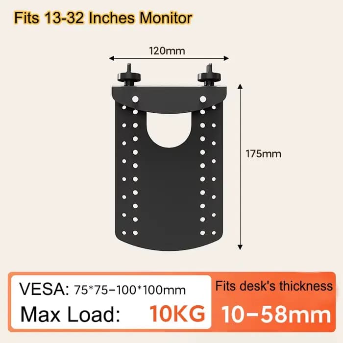 Kit d'adaptateur de support VESA, montage non VESA universel pour bras de moniteur VESA 75-100 compa