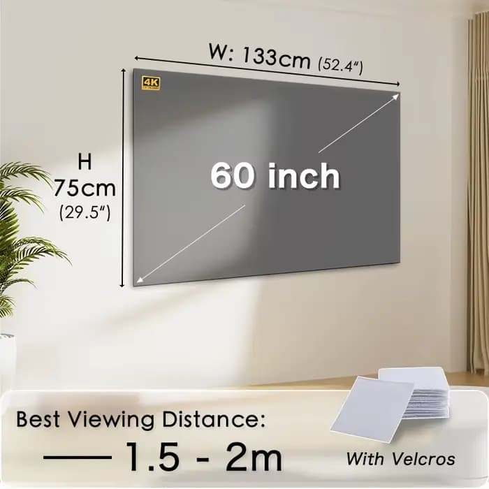 Écran de projecteur Portable 16:9, écrans de Projection pliables, cinéma maison, cinéma intérieur et