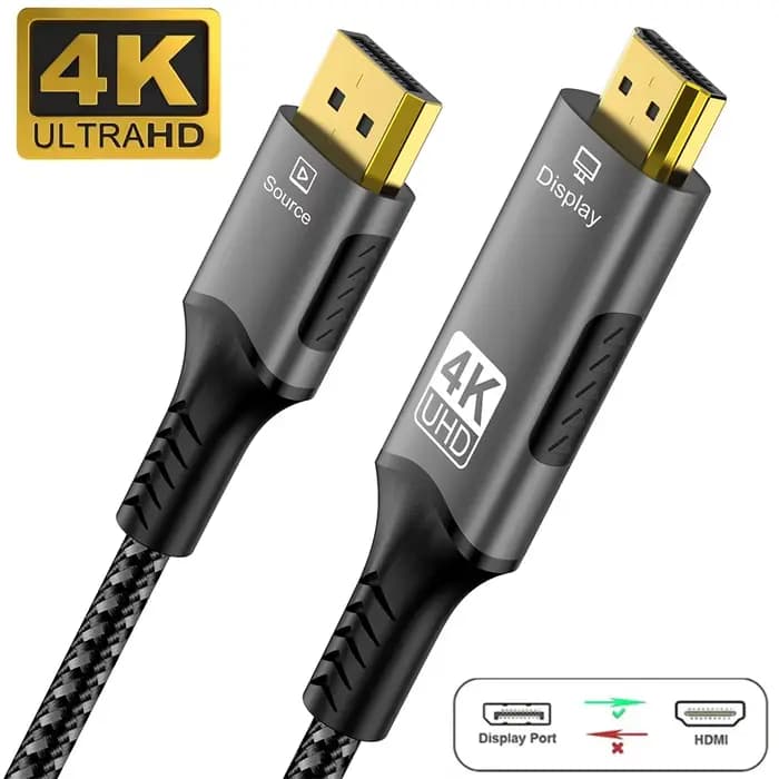 Câble compatible DisplayPort vers HDMI 8K, 8K@60Hz, 4K@120Hz, adaptateur DP vers HDMI, vidéo et audi