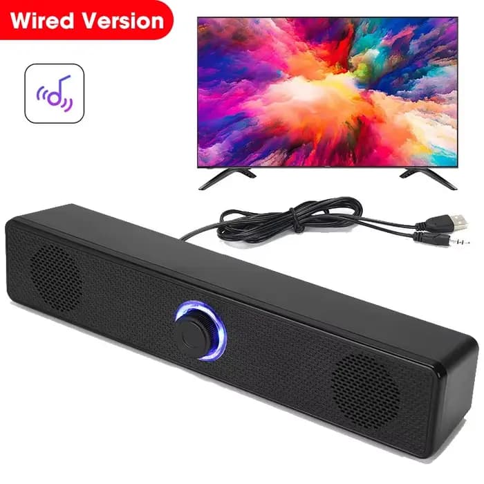 HOMEFISH Barre de son BT5.0, haut-parleur filaire et sans fil double mode, son surround 9D, basses s