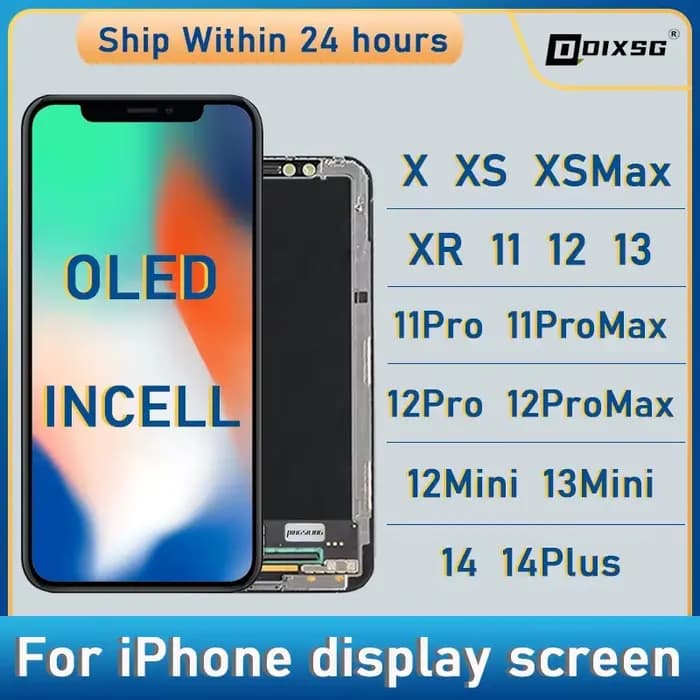 Écran OLED pour iPhone X XR XS Max, écran LCD Incell pour iPhone 11 12 13 Pro Max 13 Mini 14 Plus 15