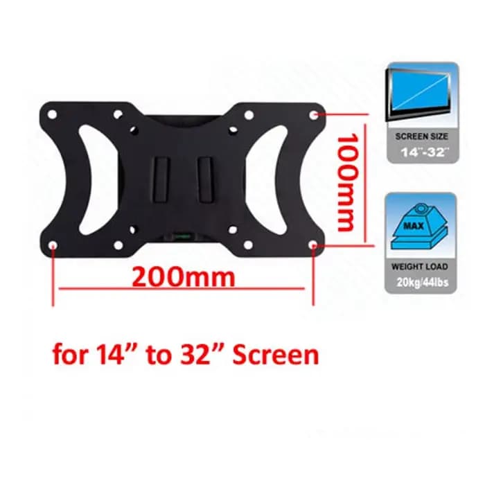 Support de montage VESA 200x100 pour téléviseurs LCD LED PLASMA de 10 à 32 pouces, support mural pou