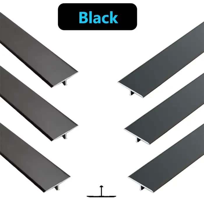 Lot de 6 profilés de transition en aluminium en forme de T pour carrelage, bande de joint de finitio