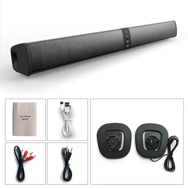 Barre de son sans fil Bluetooth, puissante, son 3D, pour home cinéma, avec entrées Aux 3.5mm, RCA, c