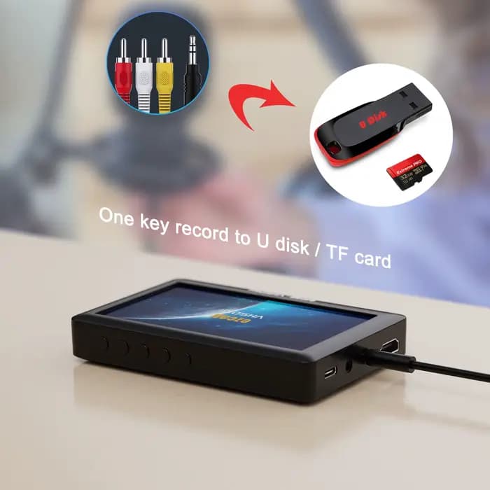 Enregistreur RCA AV, boîte d'enregistrement de carte de Capture vidéo, numériseur VHS vers carte TF,
