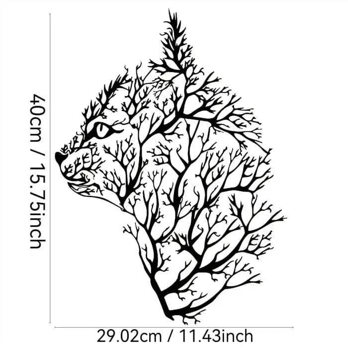 Charmant art mural en métal chat et arbre – Décor minimaliste pour chambre à coucher, salon, bureau 