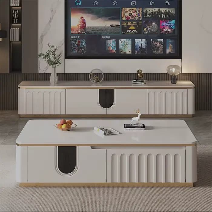 Meuble Tv Simple avec rangement, rétro, élégant, luxe, classique, tendance pour salon, Mobiletto Por