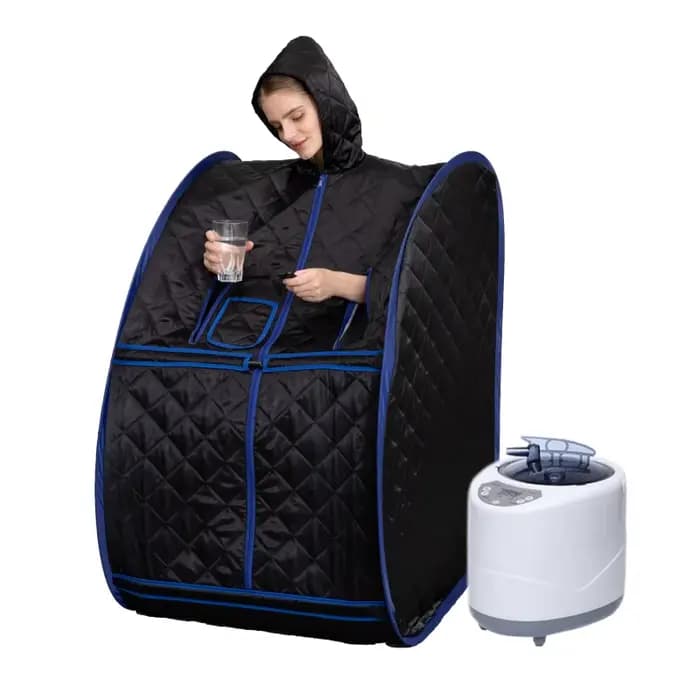 Sauna à vapeur Portable pour la maison, avec générateur 3L 1000W, télécommande et chaise pliable pou