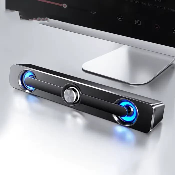 Barre de son portable avec caisson de basses, haut-parleur USB, boîte à musique, woofer filaire pour