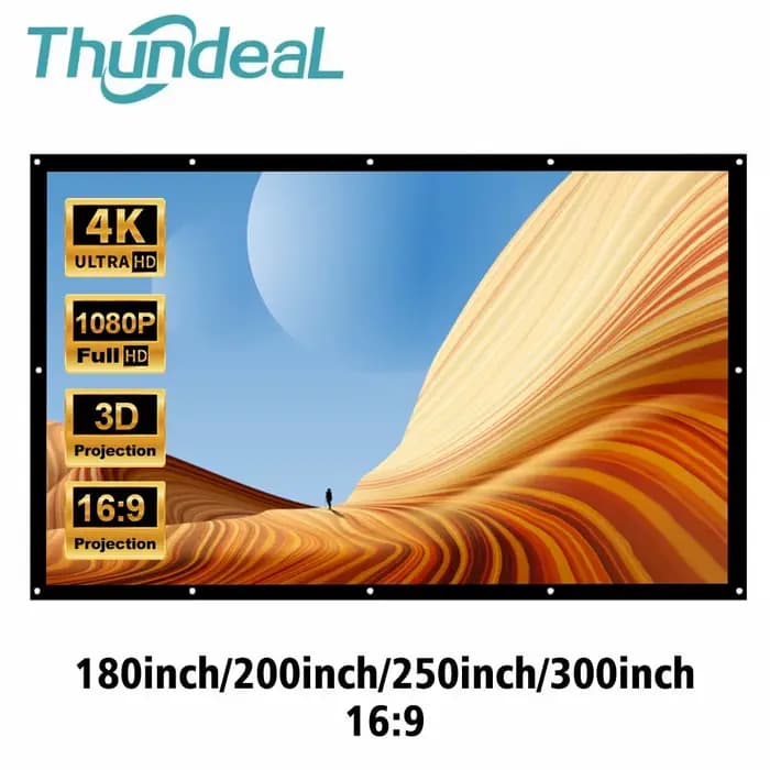 Écran de projection surdimensionné 180 200 250 300 pouces pour projecteurs BenQ Optoma Samsung, toil