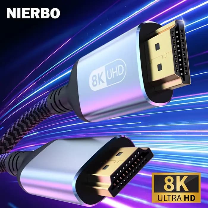 NIERBO-Ehull Hull Hull HDCP Ultra High Speed HDR, Câble HDMI 2.1, 8K, 60Hz, 4K, 120Hz, 48Gbps, TV HD