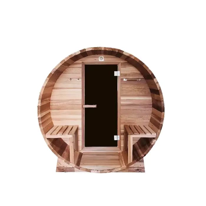 Sauna rond personnalisé pour 3-4 personnes, sauna sec traditionnel de haute qualité en bois massif p