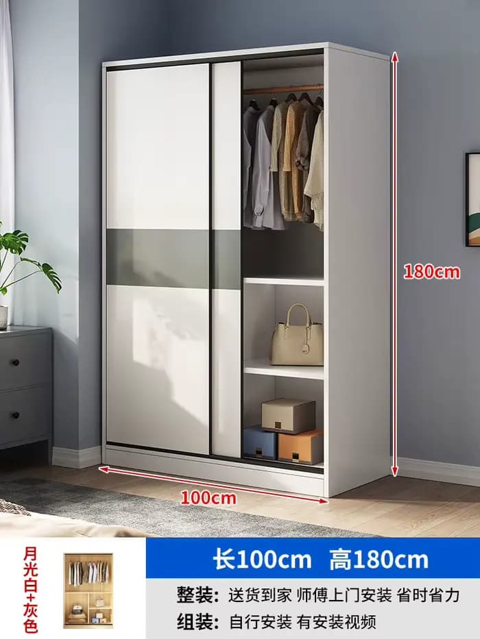 Armoires de chambre pleine grandeur, rangement pour loisirs créatifs, esthétique blanche, armoires d