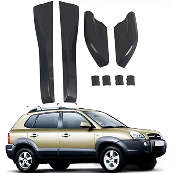 Couvre-extrémité de barre de toit de voiture pour Hyundai Tucson 2004-2008, noir, coque de barre de 