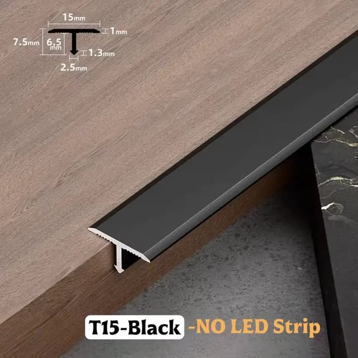 Profilé en aluminium en T encastré pour joint de carrelage, bande de transition de sol, seuil de por