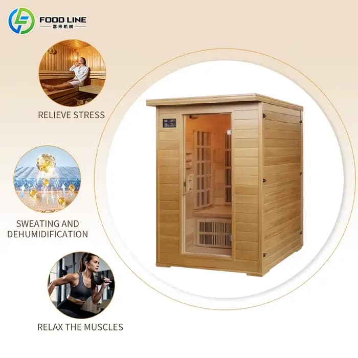 Sauna à vapeur extérieur commercial, grande capacité pour 6 à 8 personnes, sauna en bois massif pour hôtel, spa, parc aquatique