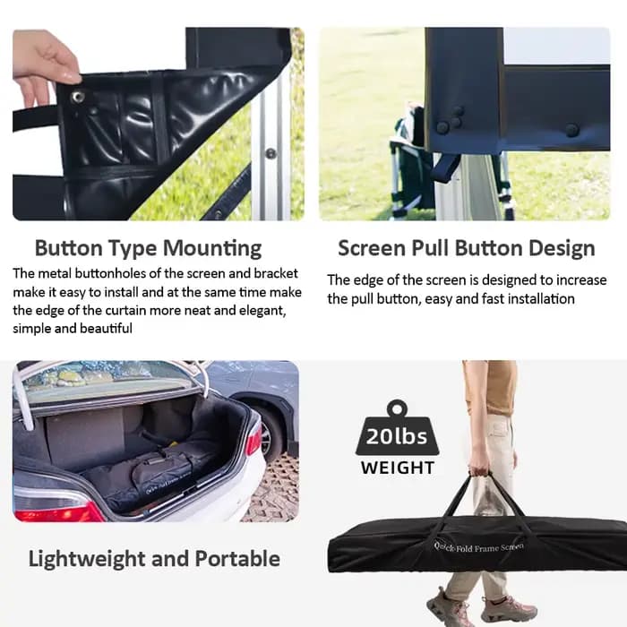 Écran de projecteur SCREEN PRO avec support 150 pouces 16:9 4K 1080 HD