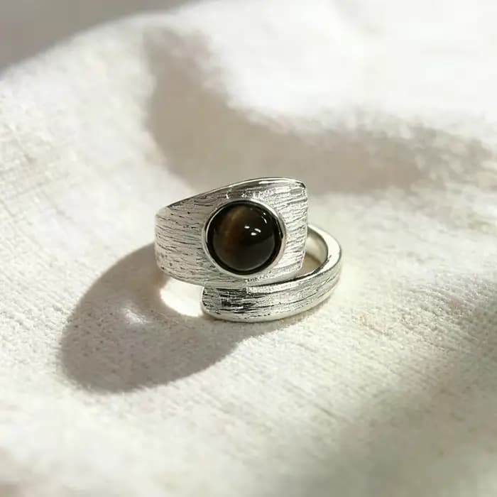 Bagues minimalistes faites à la main pour femmes, grandes pierres simples, bijoux fins, cadeau anti-allergie