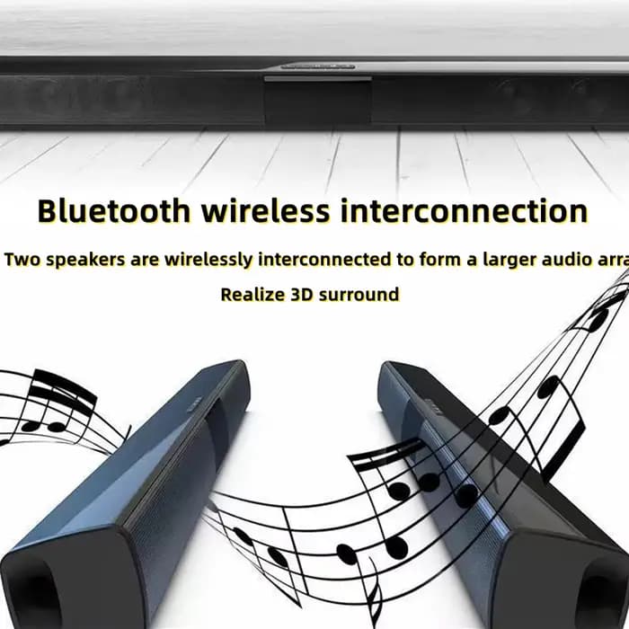 Barre de son 40W portable compatible Bluetooth