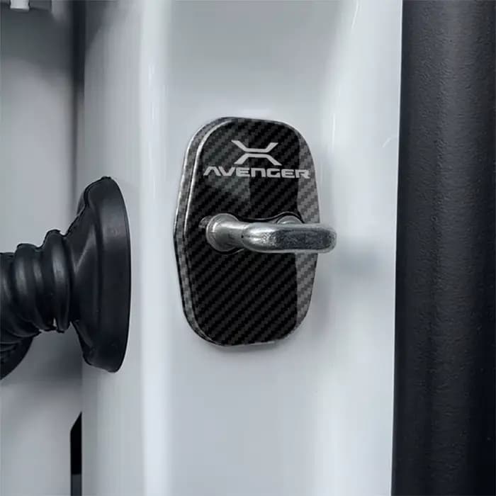 Accessoires pour Jeep Avenger 2023 2024, couvre-boucle de porte intérieure, autocollants de garniture, pièces automobiles en Fiber de carbone noire