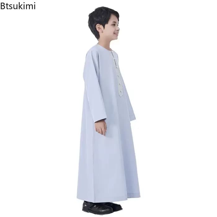 Moyen-Orient dubaï jeunesse Jubba Thobe robe à manches longues Abaya caftan Djellaba Eid Thoub Daffah Arabie Saoudite Hui vêtements ethniques