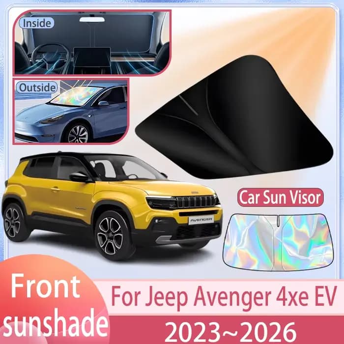 Pare-soleil de voiture pour Jeep Avenger 4xe EV 2023 ~ 2026 2025 2024, couverture de pare-brise avant, accessoires de Protection Anti UV