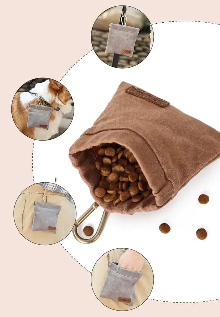 Sac à friandises pour l'entraînement des chiens, sac de voyage pour animaux de compagnie, pochette portable résistante à l'huile, distributeur de nourriture, accessoires durables pour animaux de compa