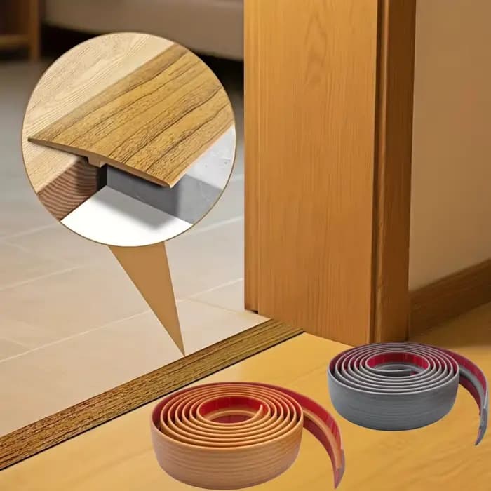 1 pièce 1m/2m/3m Bande de transition auto-adhésive pour moquette et carrelage, profil en T, cache-seuil, aspect bois pour usage domestique