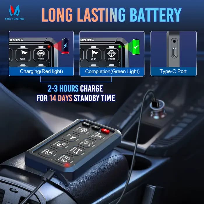 MICTUNING-Panneau de commutation P1s, sans fil, couleurs RVB réglables, luminosité pour voiture, camion tout-terrain, SUV, montres Yaht, 8 gangs