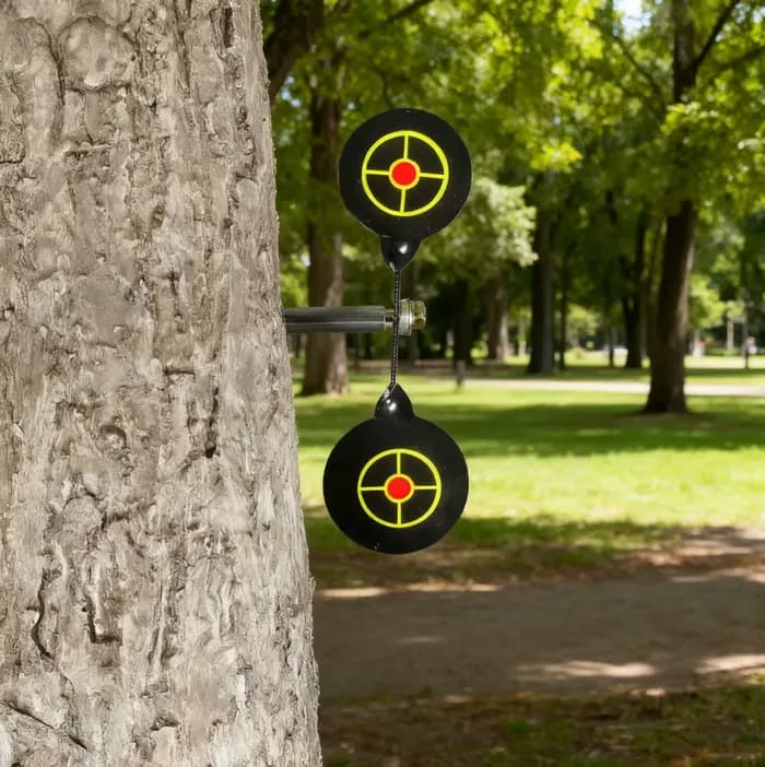 Pratique de tir en acier au carbone cible rotative à 360 degrés cible de fronde piquet en bois pratique cible en métal