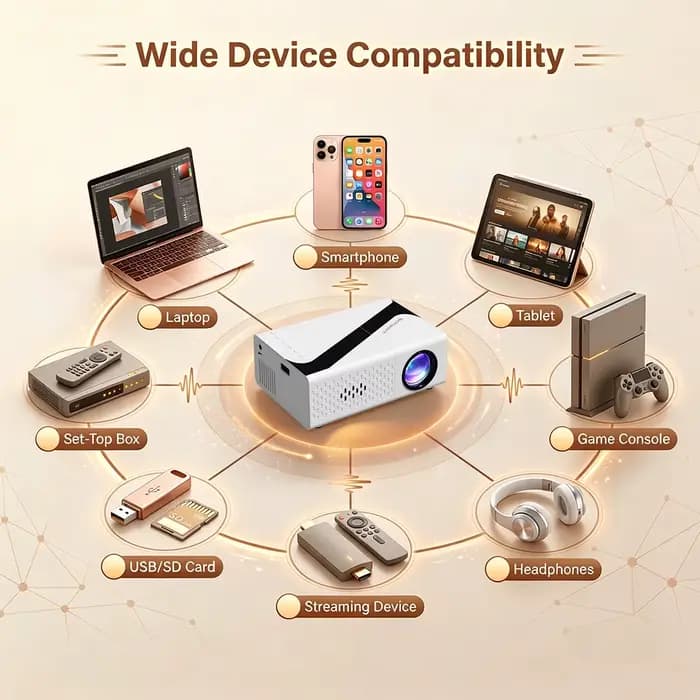 Projecteur portable 4K avec décodage 720P natif
