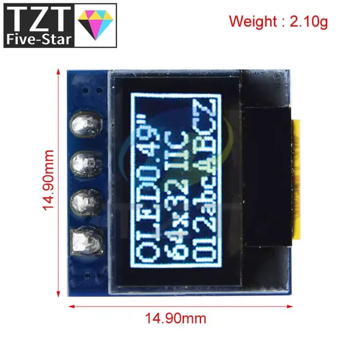 GREATZT 1/2 pièces 0.49 pouces OLED Module LCD blanc 0.49 "écran 64x32 I2C IIC Interface SSD1315 pilote pour Arduino AVR STM32