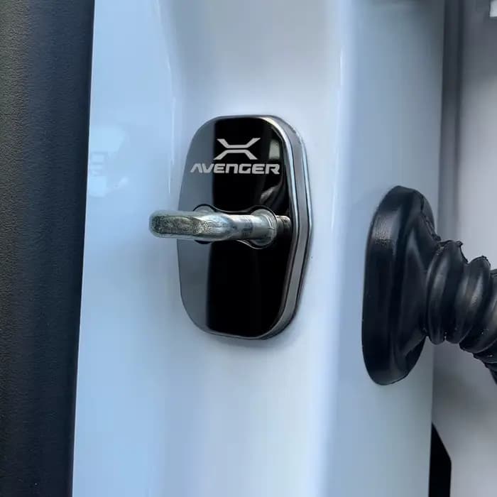 Accessoires pour Jeep Avenger 2023 2024, couvre-boucle de porte intérieure, autocollants de garniture, pièces automobiles en Fiber de carbone noire