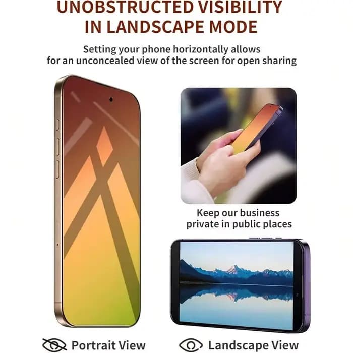 NNBILI 3 pièces protecteur d'écran de confidentialité adapté pour iPhone 17 16Pro Max Film de protection sans bulles dégradé de couverture complète