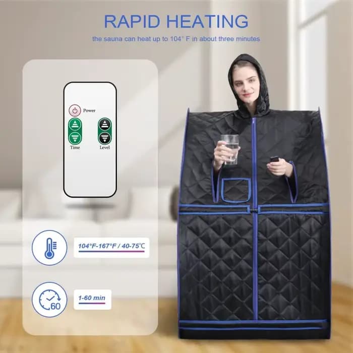 Sauna à vapeur Portable pour la maison, avec générateur 3L 1000W, télécommande et chaise pliable pour la relaxation