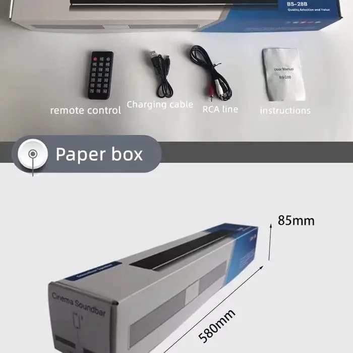 Barre de son 40W portable compatible Bluetooth