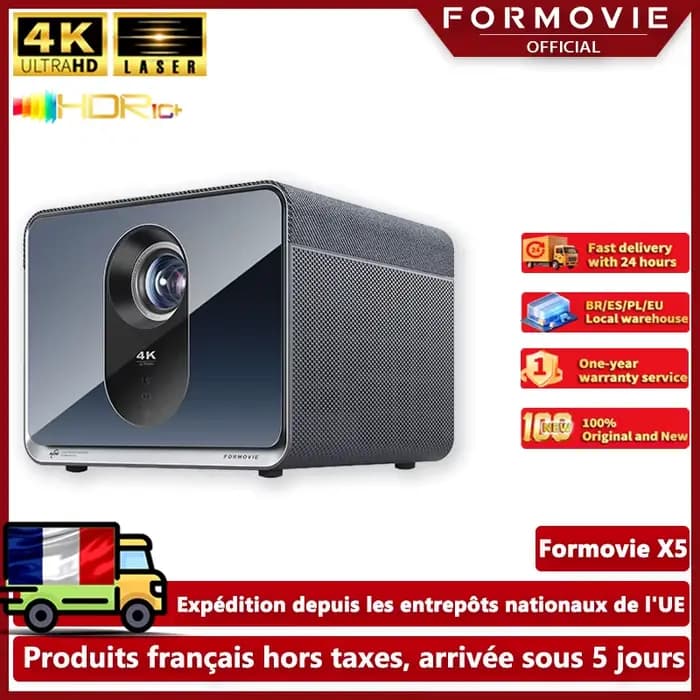 Formovie X5 Triple projecteur Laser natif 4K 2450CVIA 4500ANSI Lumen DLP Portable DTS-HD théâtre Dolby Vision pour maison 4K cinéma