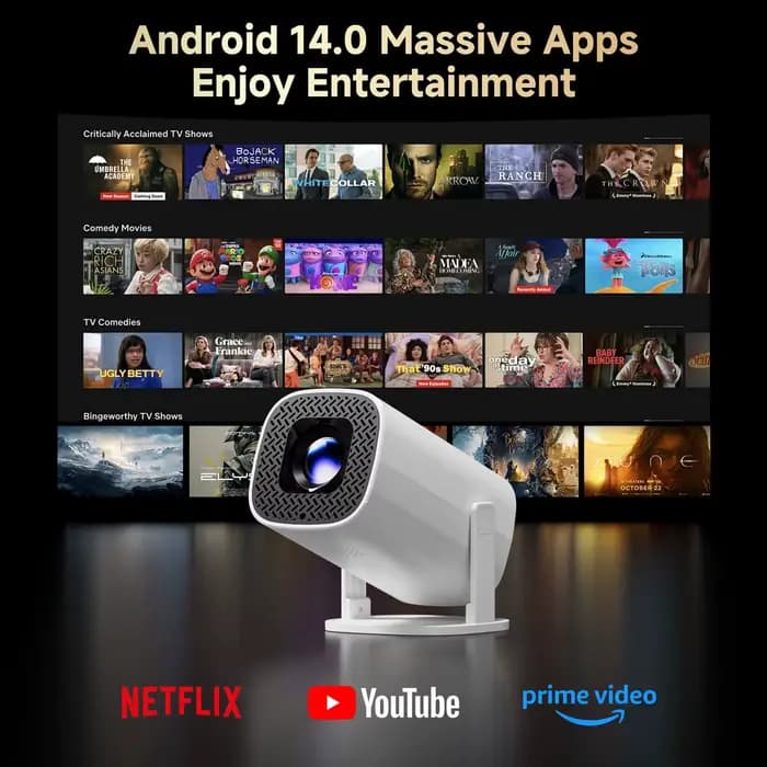 P30PRO Android 14 Mini projecteur intelligent WiFi6 BT 5.0 prend en charge 4K 1280*720P