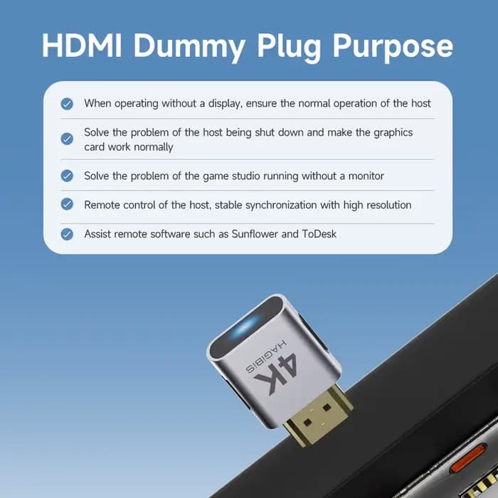 Hagibis 4K HDMI prise factice DisplayPort EDID émulateur