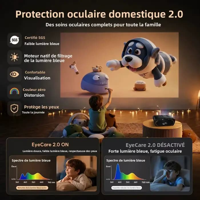 Projecteur intelligent 4K Google TV officiel certifié Netflix