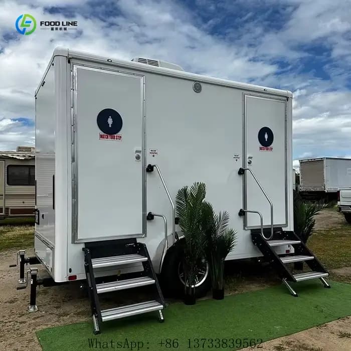 Remorque WC Mobile Personnalisée – Vente Chaude – Installation Portable pour Camping en Extérieur