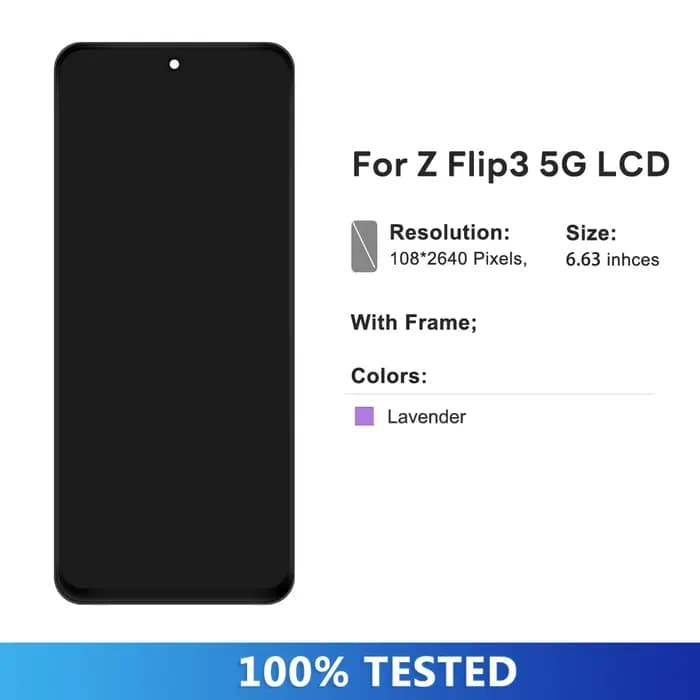 Écran Flip3 pour Samsung Galaxy Z Flip 3 5G F711 F7110, écran tactile LCD, numériseur, remplacement d'écran Flip3, ne peut pas être plié